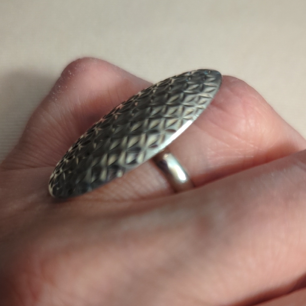 Sterling Silver Geometric Pattern Ring - image 3